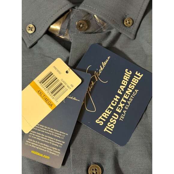 Jack Nicklaus Blue Long Sleeve Button Down Shirt Stretch Fabric Size 4XLT NWT - Picture 5 of 5